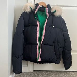 Top Shop Blue Puffer Jacket